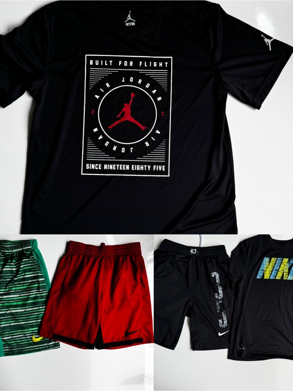 Nike Dri-FIT Black Athletic Top and Shorts Set with White Logos